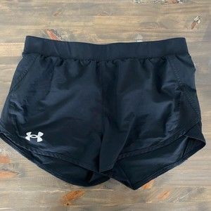 Under Armour UA Fly By Shorts Girls Youth Size Large Running Black Activewear